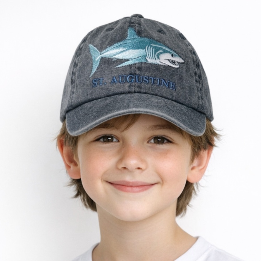 Distinctive Headwear St. Augustine shark embroidered twill baseball hat